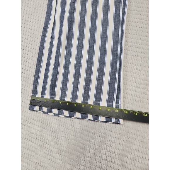 Madewell Pants Womens XXS Linen Blend Cropped Wide Leg Nautical Beachy - Picture 3 of 10